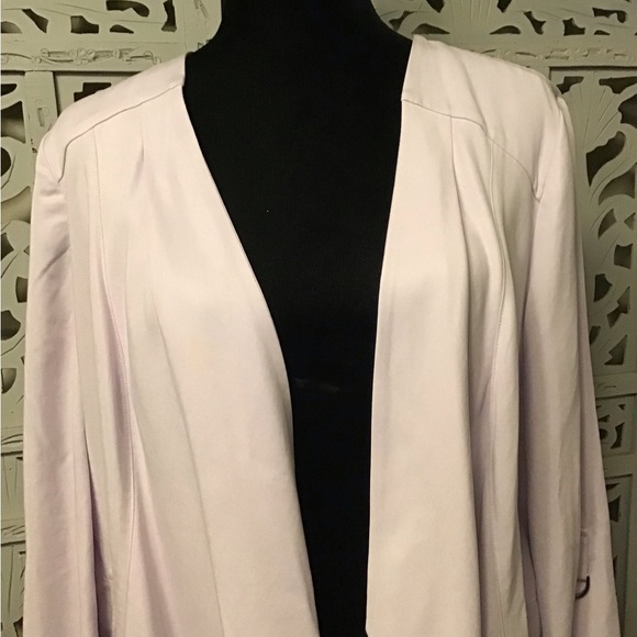 CHICOS PRETTY PALE LAVENDER PURPLE SUPER SOFT OPEN FRONT LONG SLEEVE JACKET - Picture 3 of 10